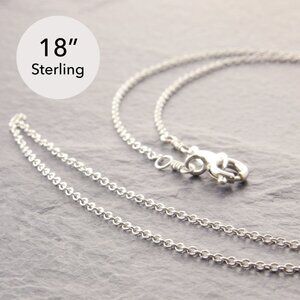 18" Sterling Dainty Necklace (#5-3280-1sd-sp) by Megu"s Attic